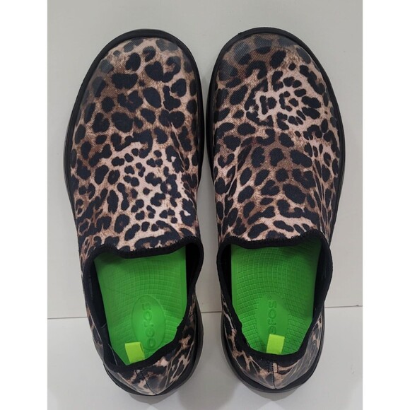 Oofos OOmg eeZee Low Shoes Slip On Cheetah Recovery Sneaker Women Size 10 - Picture 5 of 10